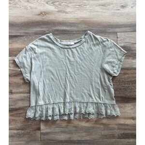 Altar'd State Women’s Cropped Lace Short Sleeve Sleeve Size Small Rayon Blend